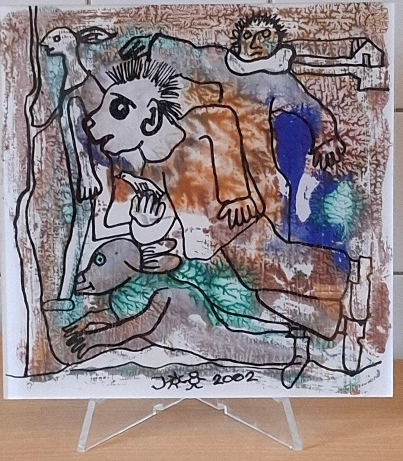 Jan Sonnemans (1943-2006),zonder titel.  Gouache/viltstift., Ophalen