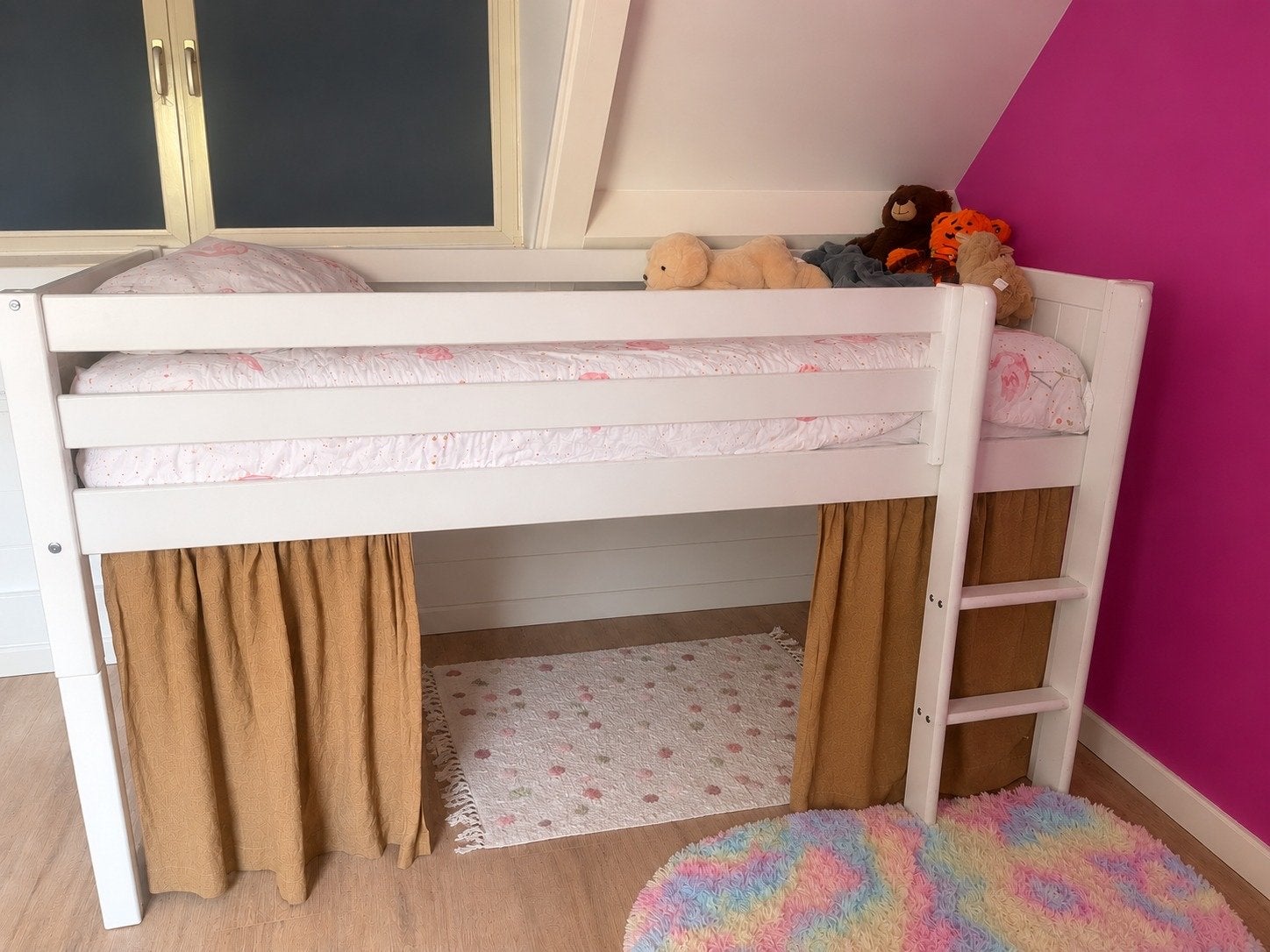 Flexworld halfhoogslaper Puck 90x200 evt met matras, Kinderen en Baby's, Ophalen, 85 tot 100 cm, Gebruikt, Hoogslaper of Stapelbed