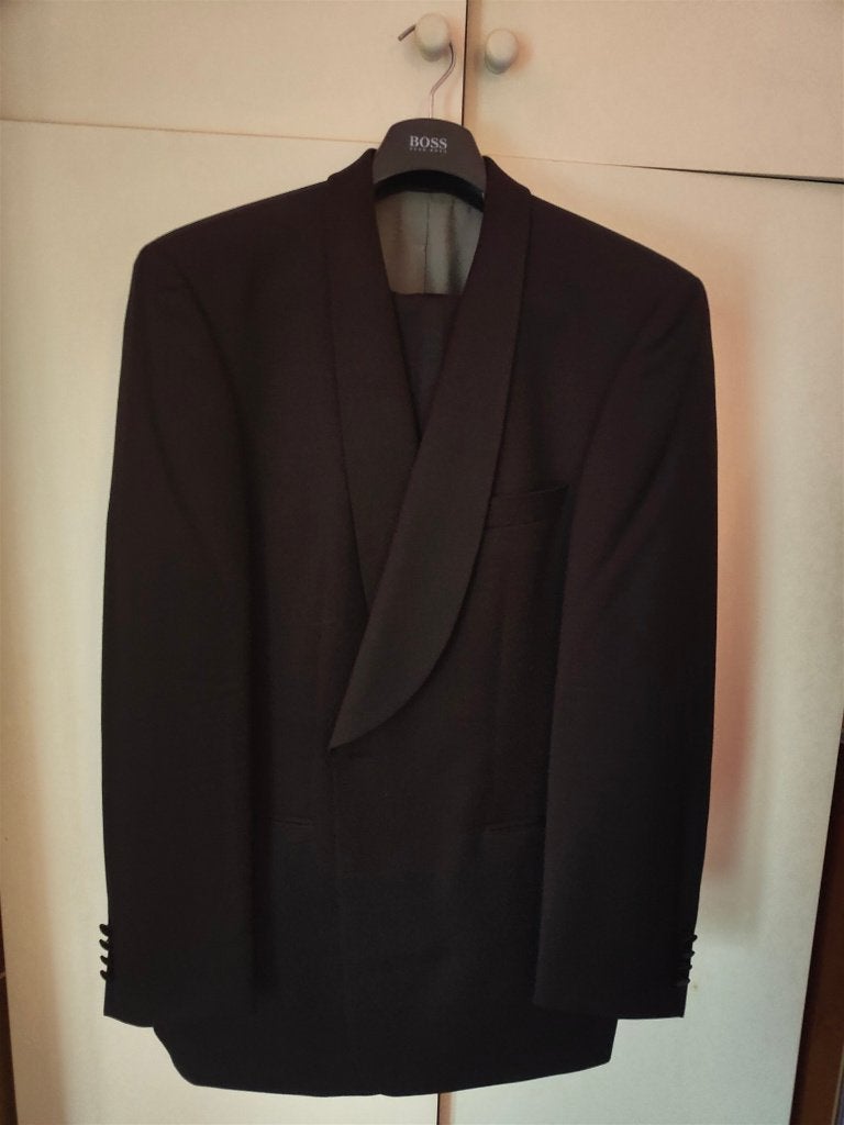 Boss Smoking maat 106 (maat 54 lang) Tuxedo gala als nieuw, Maat 52/54 (L), Zwart, Ophalen of Verzenden, Zo goed als nieuw