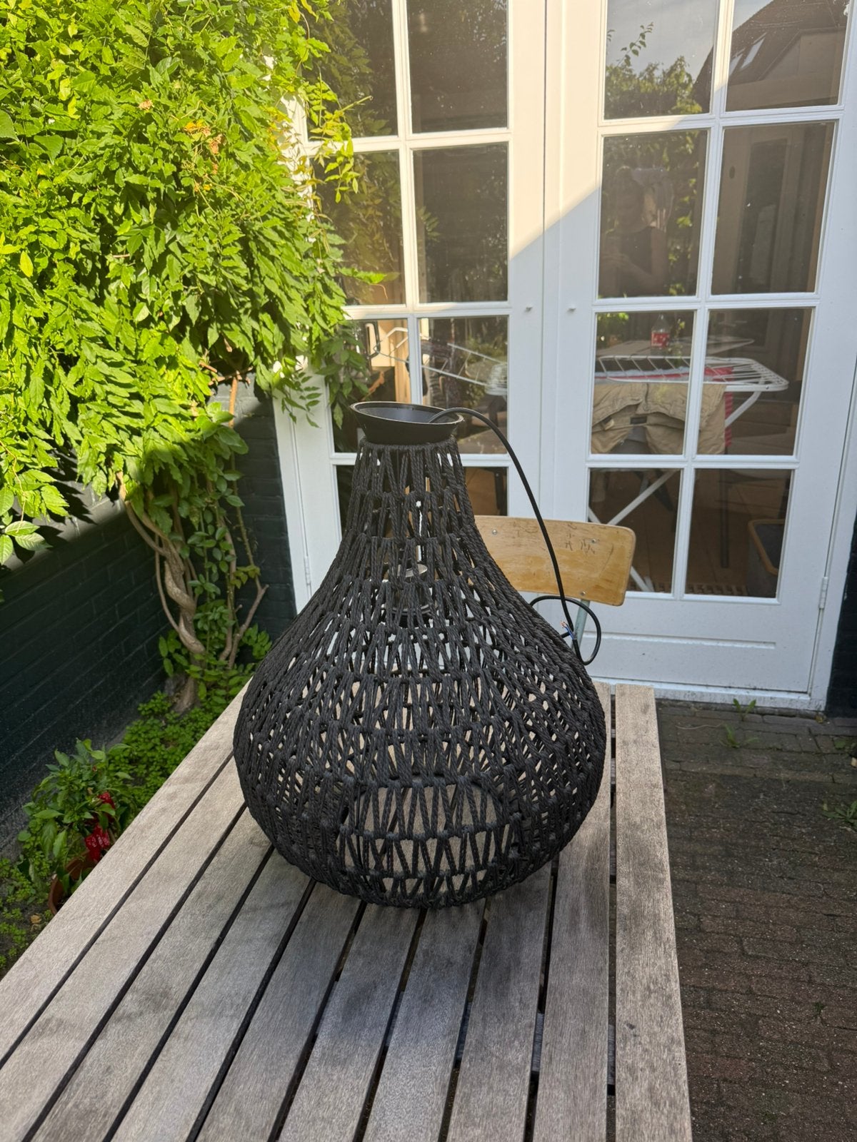Gratis Afhalen - Zwarte gevlochten lamp, Ophalen, Zo goed als nieuw, Minder dan 50 cm