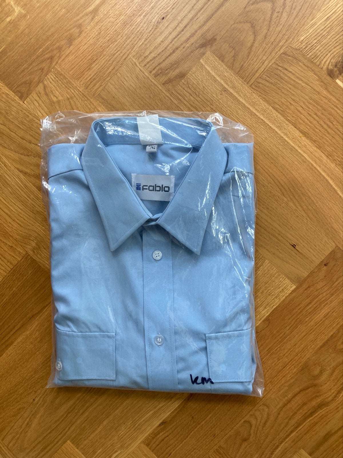 Fabio Uniform Overhemd Korte Mouwen 41/42 Lichtblauw, Ophalen of Verzenden, Nieuw, Blauw, Halswijdte 41/42 (L)