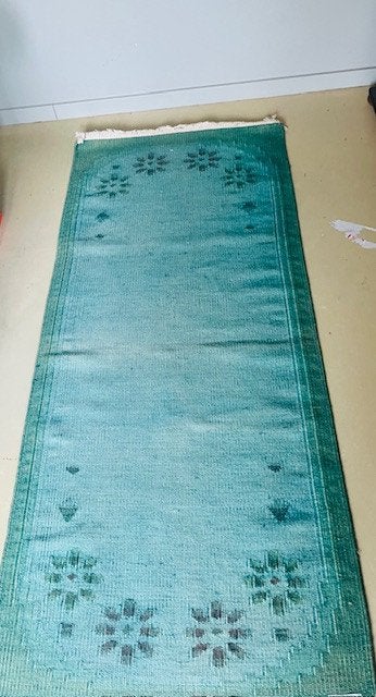 Handgeweven vintage Turkse loper/gebedskleed (85x200), Antiek, oosters, vintage, bohemian, romantisch, trend, 200 cm of meer, Zo goed als nieuw