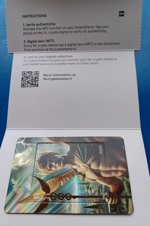 NL crypto stamp 4 groen - Hermes 2025, Verzenden, Na 1940, Postfris