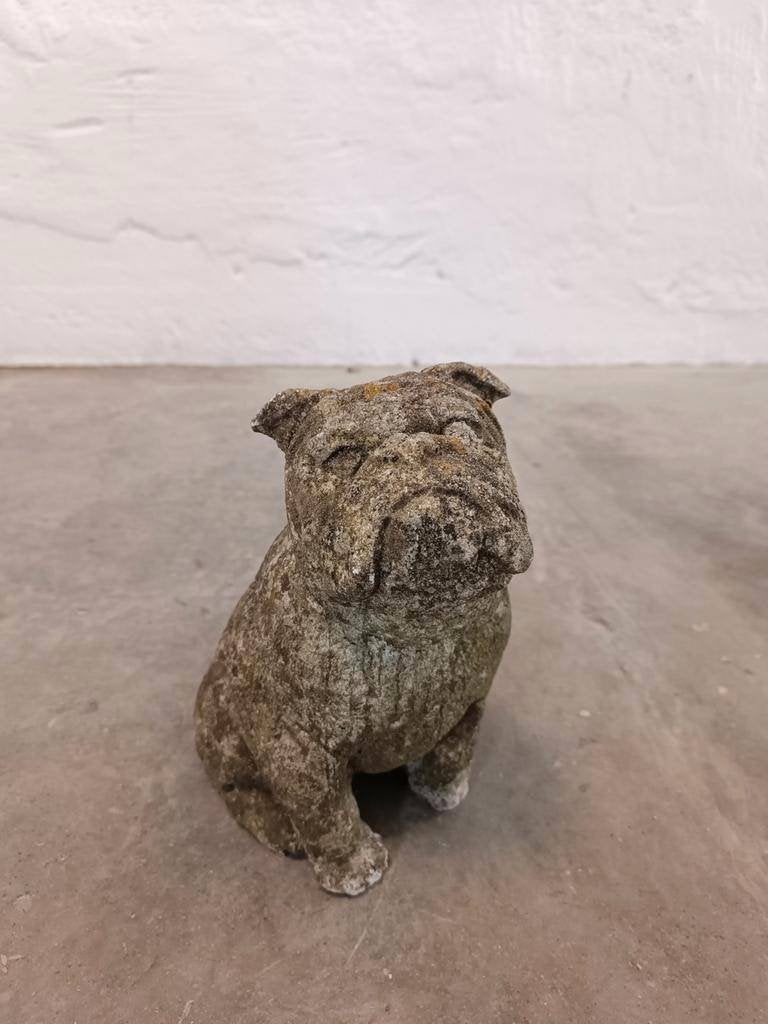 Vintage betonnen hond tuinbeeld, Tuin en Terras, Ophalen, Tweedehands, Tweedehands, Beton