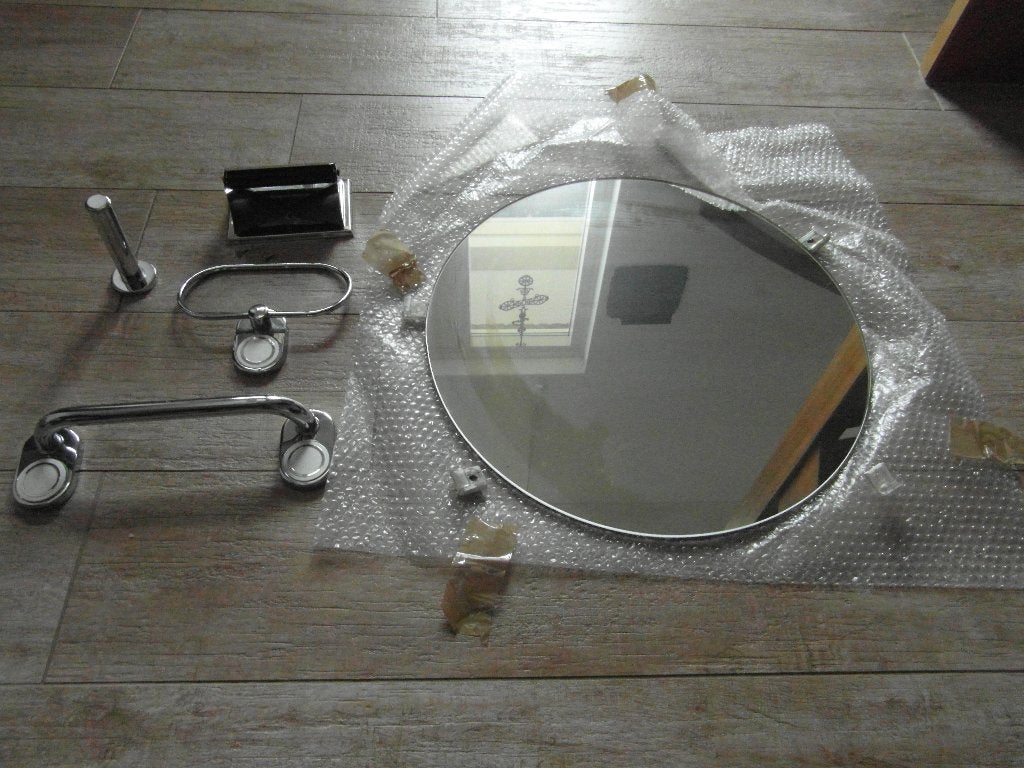 sanitair accessoires; spiegel, Ophalen of Verzenden, Gebruikt, Rvs, Overige typen