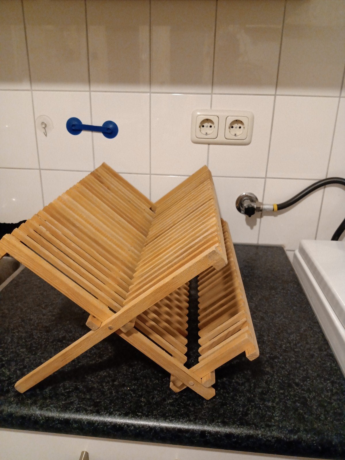houten afdruiprek inklapbaar, Bordenrek, Ophalen, Gebruikt, Hout
