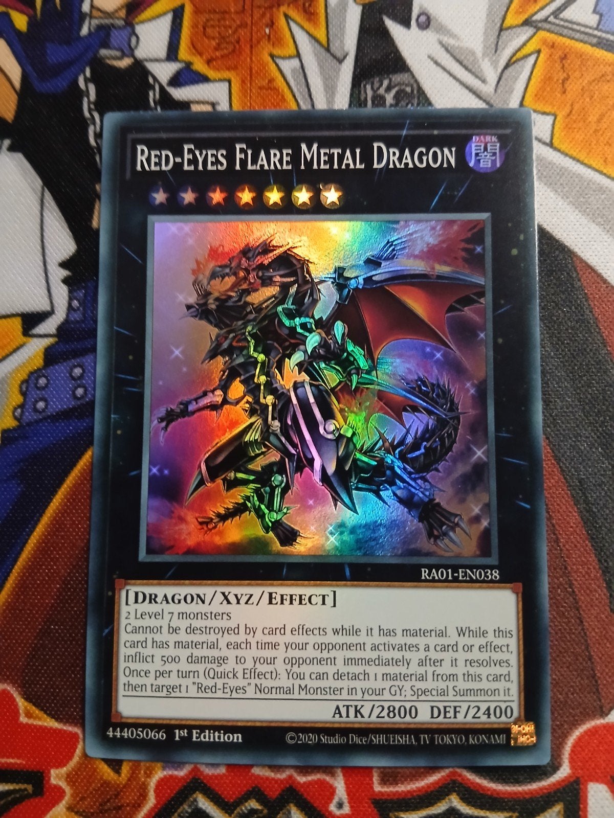 Red-Eyes Flare Metal Dragon - Super Rare RA01 - Yu-Gi-Oh, Ophalen of Verzenden, Zo goed als nieuw, Foil