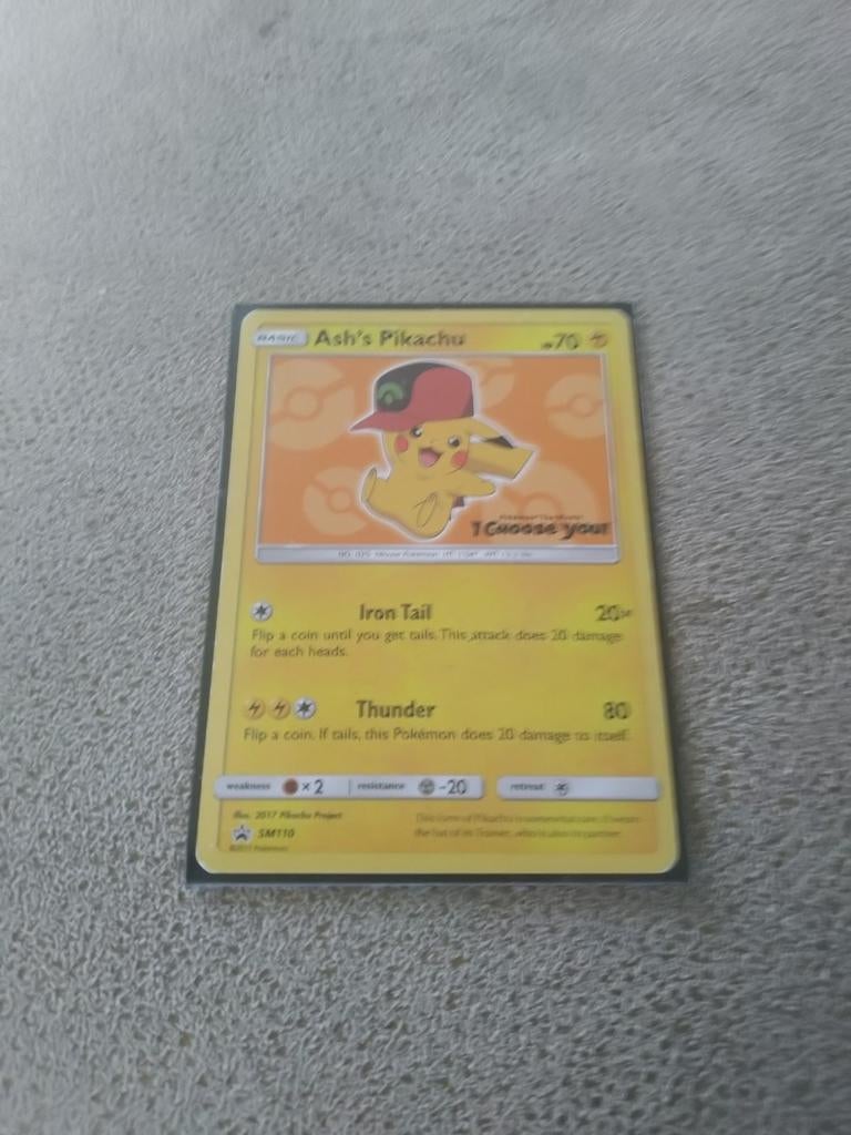 Ash's Pikachu Pokémon Kaart, Ophalen, Gebruikt, Losse kaart