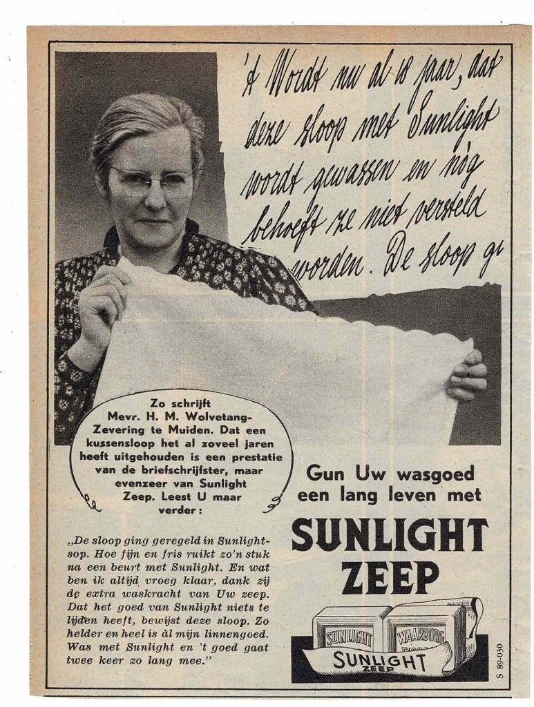 Gun Uw wasgoed een lang leven met SUNLIGHT ZEEP 1949, Verzamelen, Verzenden, Zo goed als nieuw, Overige typen