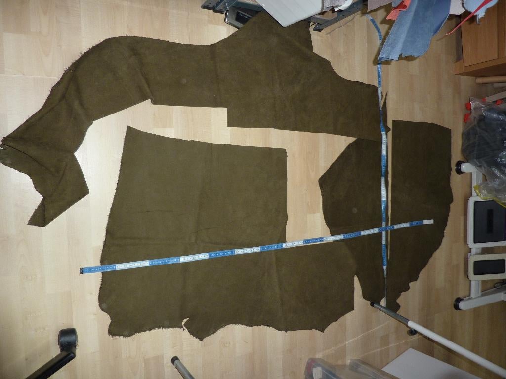 Groen nubuck nr 1 soepel echt leer, Verzenden, Leer of Kunstleer, Nieuw, 30 tot 120 cm