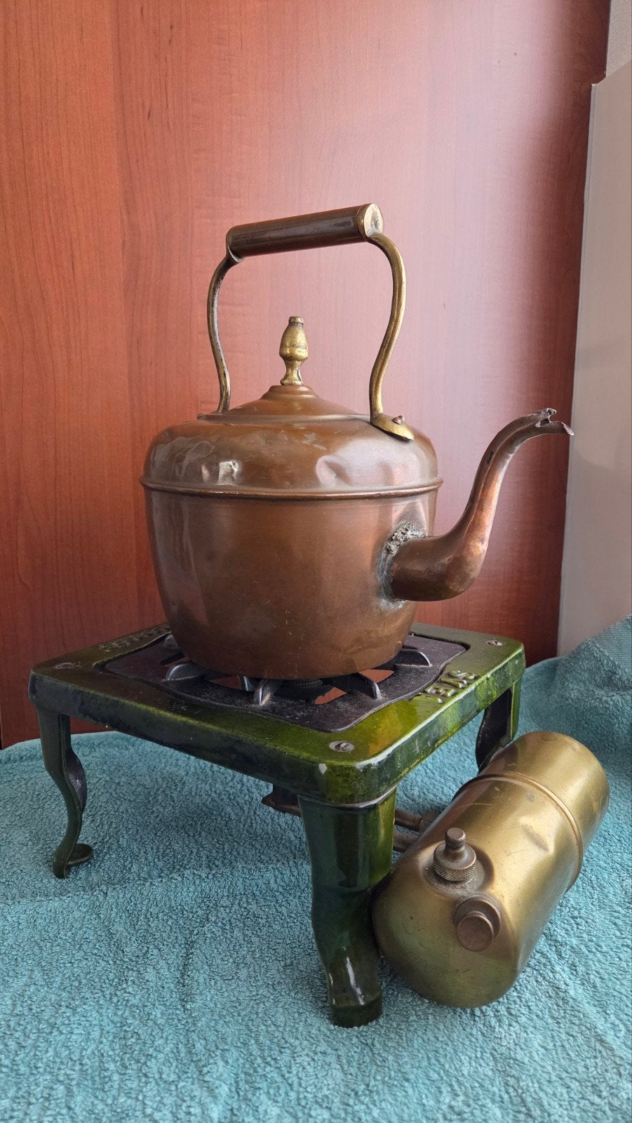 Antieke Svea Petroleum Kooktoestel met Koperen Ketel, Antiek en Kunst, Antiek | Keukenbenodigdheden, Ophalen of Verzenden