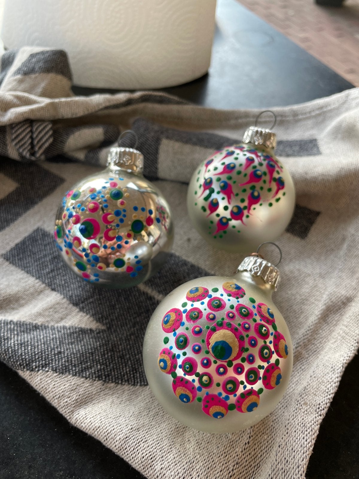 Set Gestipte kerstballen, Ophalen of Verzenden