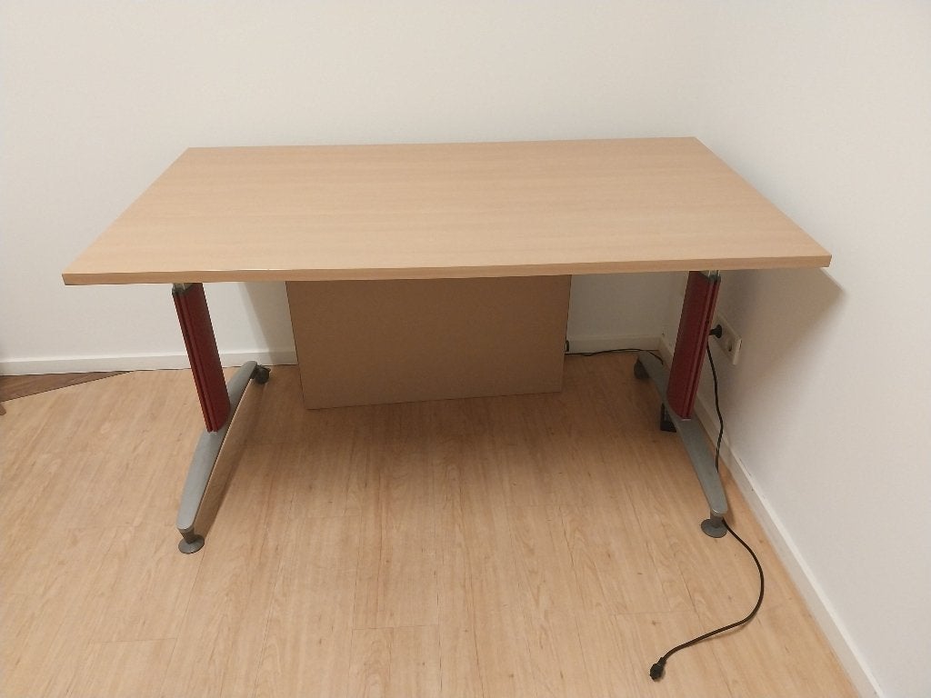 Hoog laag bureau 140x80cm, Gebruikt, Beige, 80 cm, Ophalen
