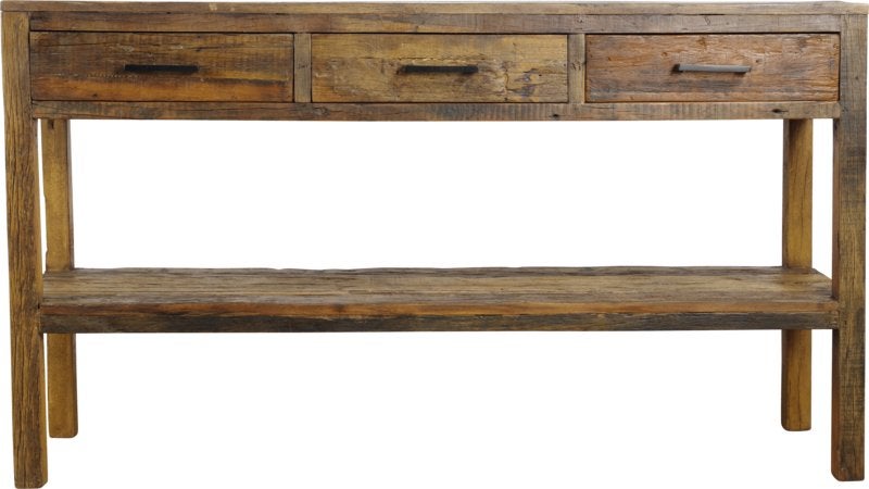 SIDETABLES  150 cm massief oud hout 3 X LA  voorraad ACTIE, 100 tot 150 cm, Nieuw, Ophalen of Verzenden, 25 tot 50 cm