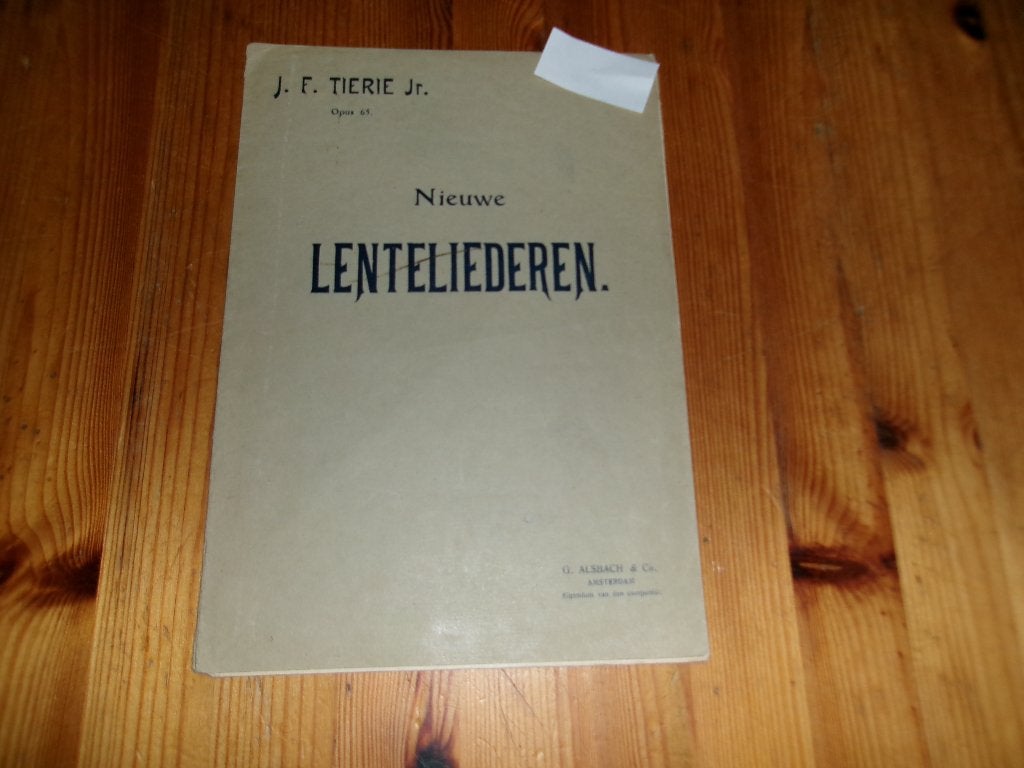 J. F. Tierie - nieuwe lenteliederen, Zang, Gebruikt, Ophalen of Verzenden, Artiest of Componist
