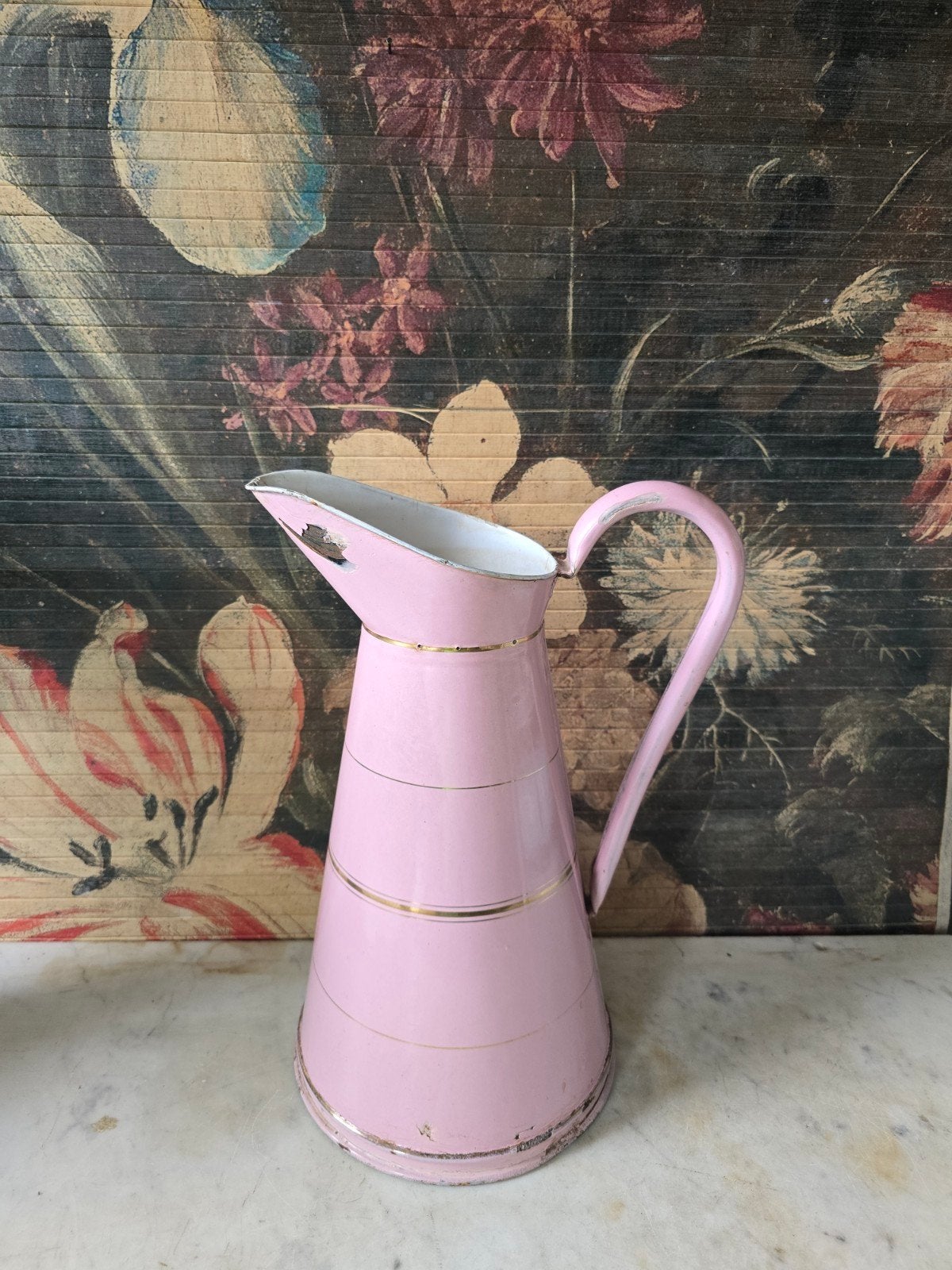 Roze emaille waterkan, Antiek en Kunst, Antiek | Emaille, Ophalen of Verzenden