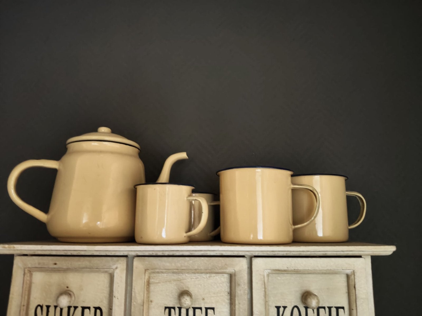 Koffie en thee set, Ophalen, Zo goed als nieuw, Pot, Bus of Blik