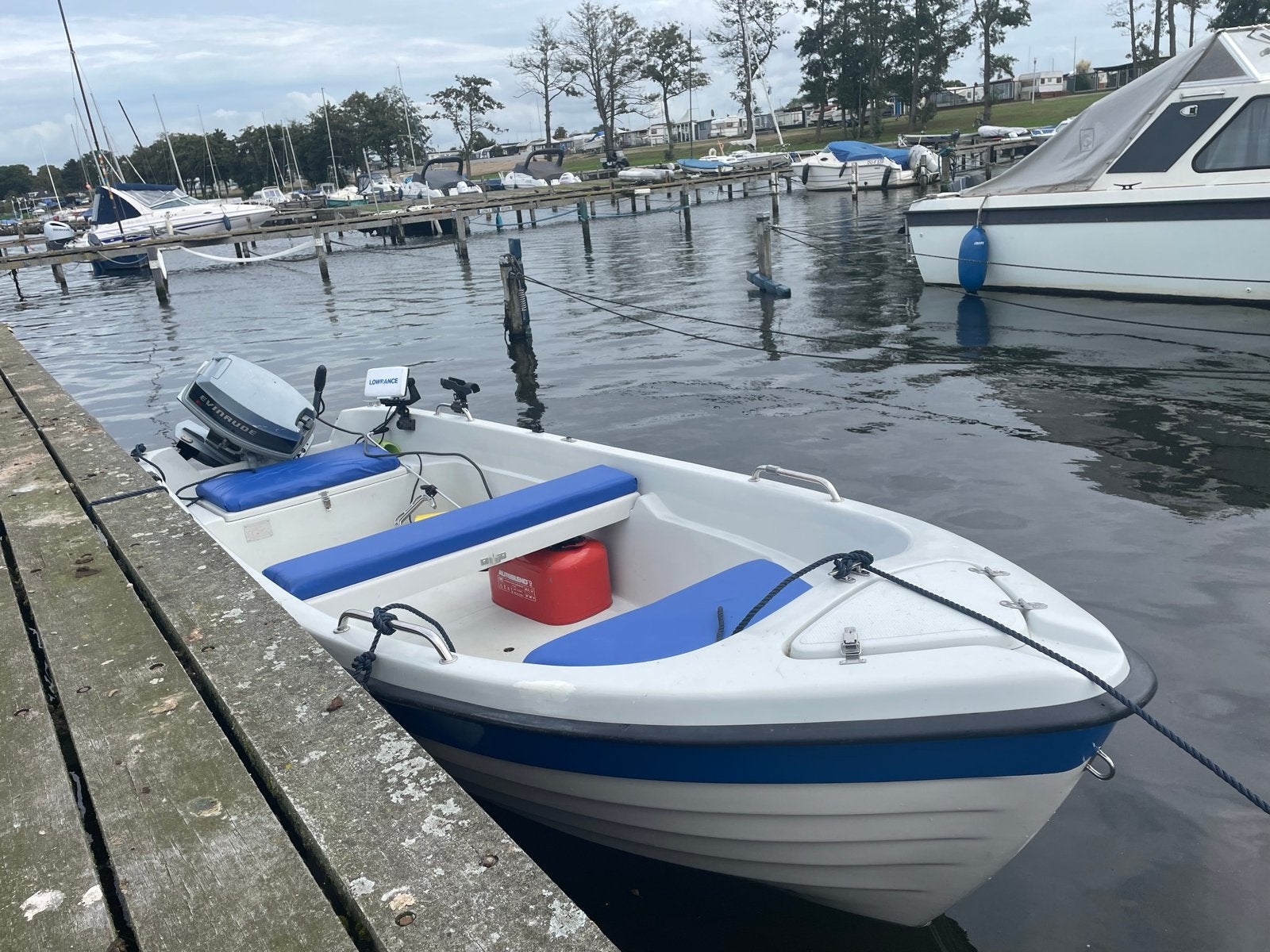 visboot met Evinrude 25 pk en trailer, Watersport en Boten, Ophalen of Verzenden, Zo goed als nieuw