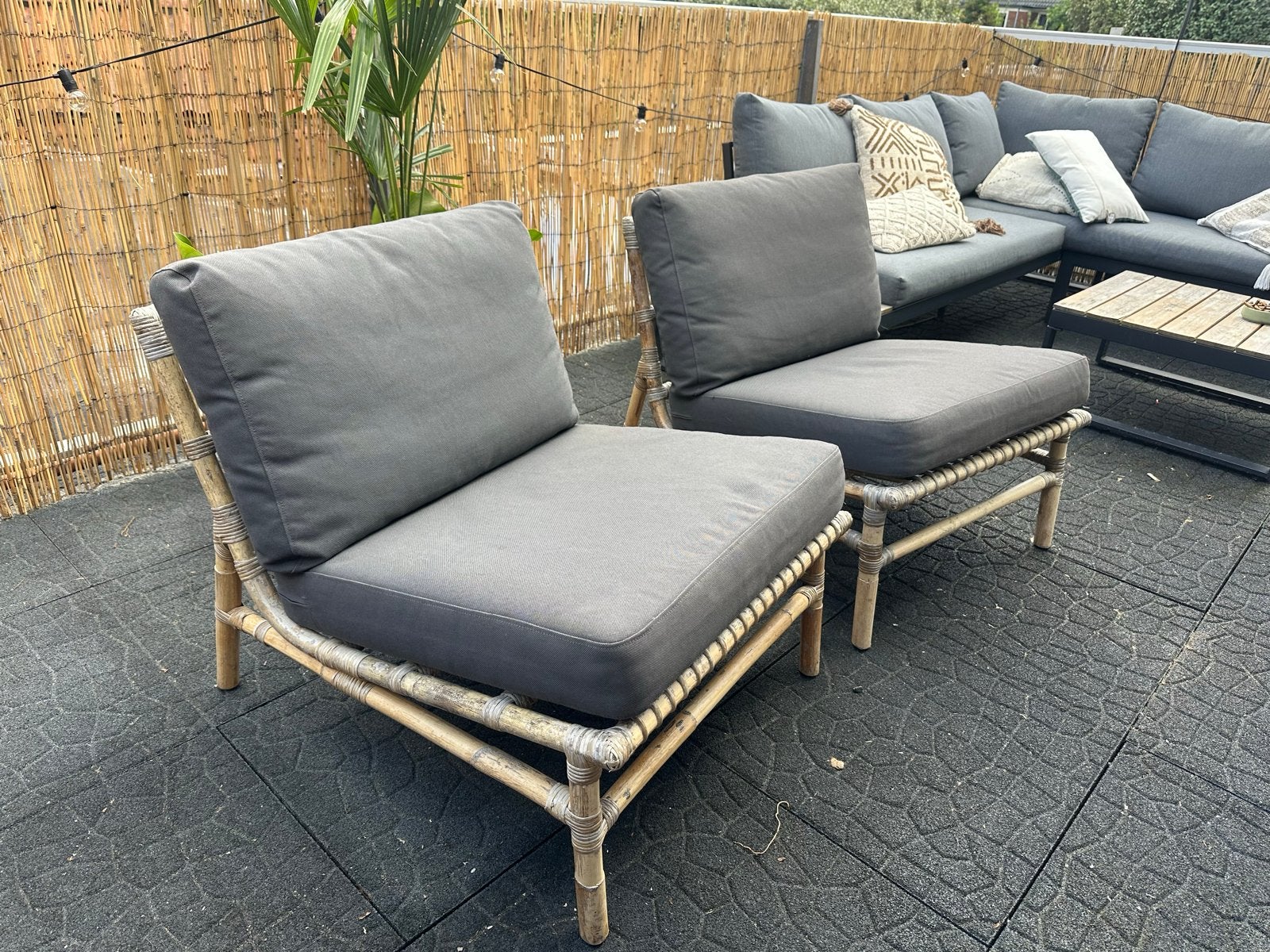 2 IKEA TVARÖ Tuinstoelen/Bank met FRÖSON Kussens, Tuin en Terras, Tuinsets en Loungesets, Gebruikt, Loungeset, 2 zitplaatsen, Bank