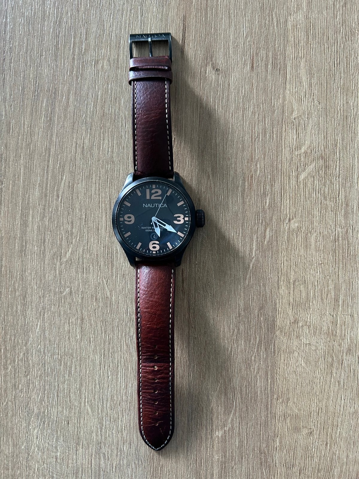 Horloge Nautica Yacht Club - 50 mm - A14633G, Overige merken, Leer, Polshorloge, Ophalen of Verzenden
