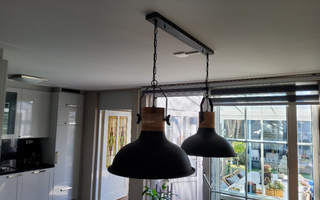 Mooie hanglampen, Ophalen, Zo goed als nieuw, Hout, 50 tot 75 cm