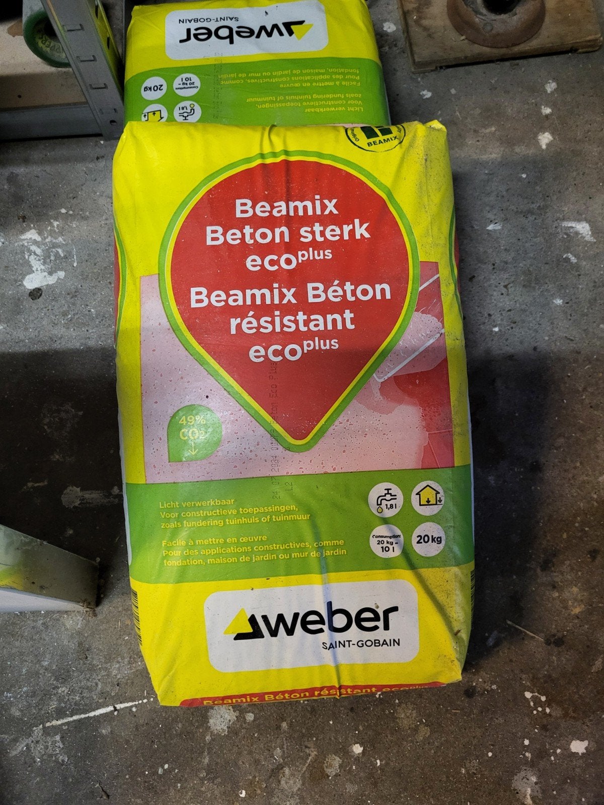Beamix Beton sterk ecoplus 20kg 3 stuks - Weber Saint-Gobain, Ophalen, Nieuw