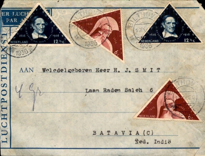 Bilthoven - Nederlands Indië - 1936, Ophalen of Verzenden, Envelop