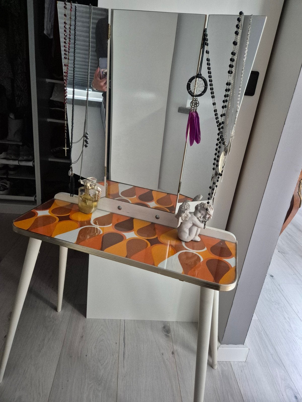 Retro kaptafeltje jaren 60/70, Ophalen, 100 tot 150 cm, 50 tot 100 cm, Zo goed als nieuw