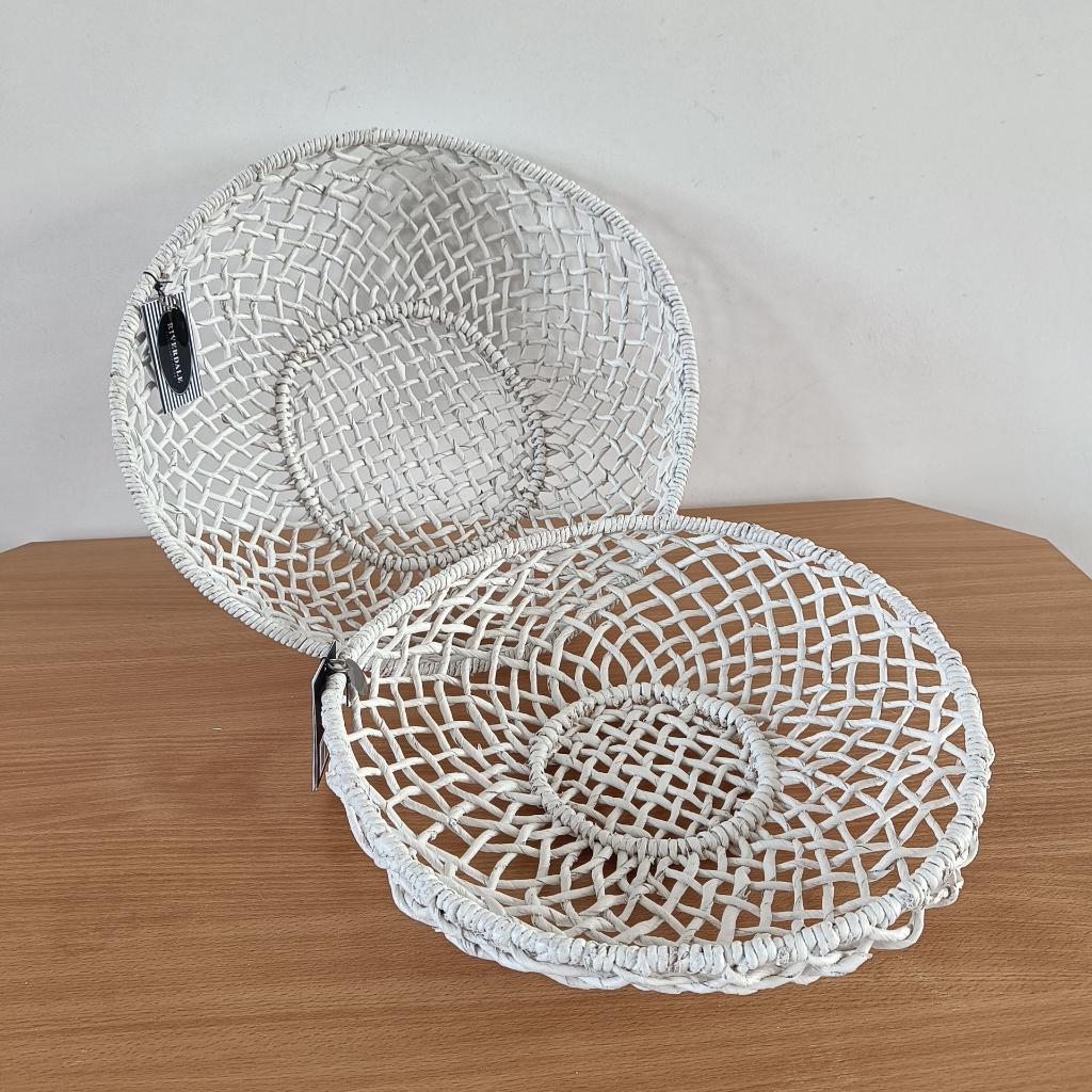 Riverdale Manden Bohème 2st | Wit | 41cm & 36cm, Mand, Rond, Nieuw, Ophalen of Verzenden