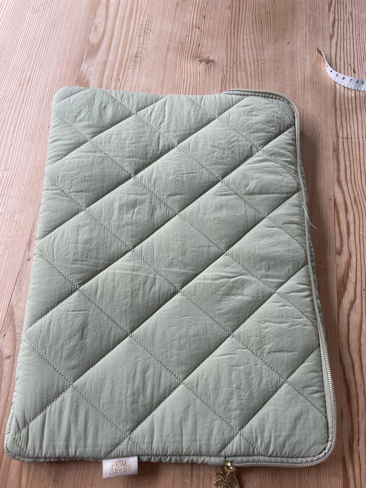 Mintgroene laptophoes HEMA 40x29 cm met gouden rits, Computers en Software, Laptophoezen, Ophalen of Verzenden, 16 inch, Zo goed als nieuw