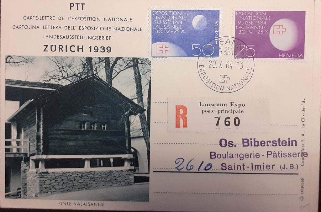 Zwitserland kaart Lausanne Expo 1964, Postzegels en Munten, Ophalen of Verzenden, Briefkaart