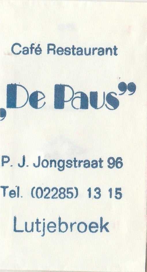 De Paus - P.J. Jongstraat Lutjebroek, Verzamelen, Ophalen of Verzenden