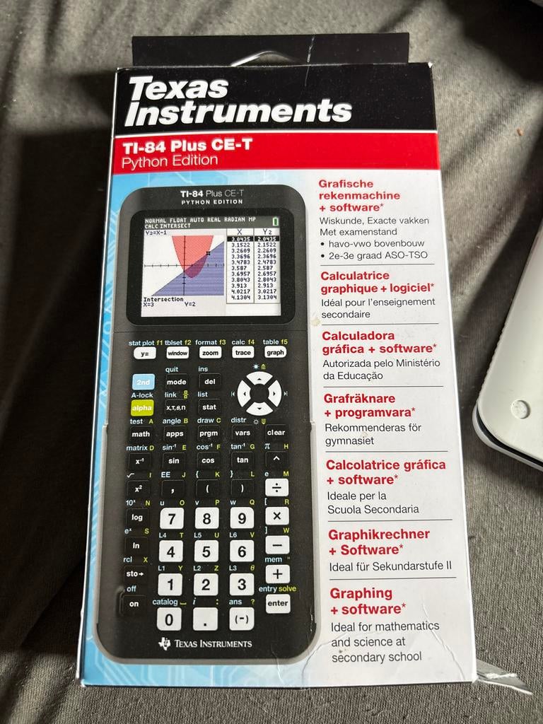 Ti-84 Plus Ce-t grafische rekenmachine Python edition, Diversen, Schoolbenodigdheden, Ophalen of Verzenden, Zo goed als nieuw
