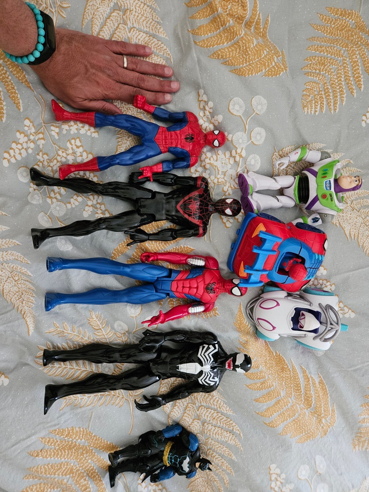 Grote set actiefiguren: Spiderman, Buzz Lightyear, Venom, Ophalen, Gebruikt