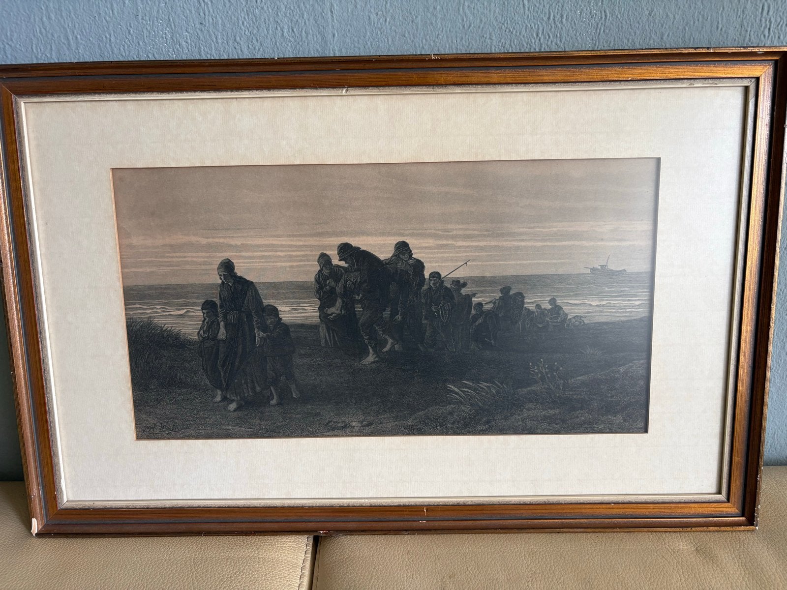 Prent Jozef Israëls (1824–1911) - De drenkeling, Antiek en Kunst, Dagelijks leven, 1800 - 1899, Ets, Ophalen of Verzenden