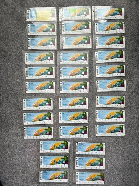 Alle 64x FIFA World Cup Brazilie 2014 voetbal tickets uniek, Verzenden, Zo goed als nieuw, Ajax, Poster, Plaatje of Sticker