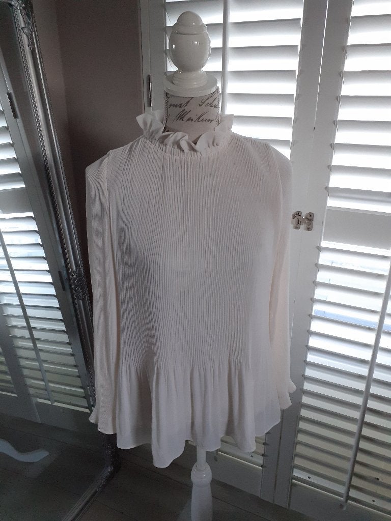 Off-white top blouse lange mouw, maat XS, nieuwstaat., Wit, Ophalen of Verzenden, Zo goed als nieuw, Purdey