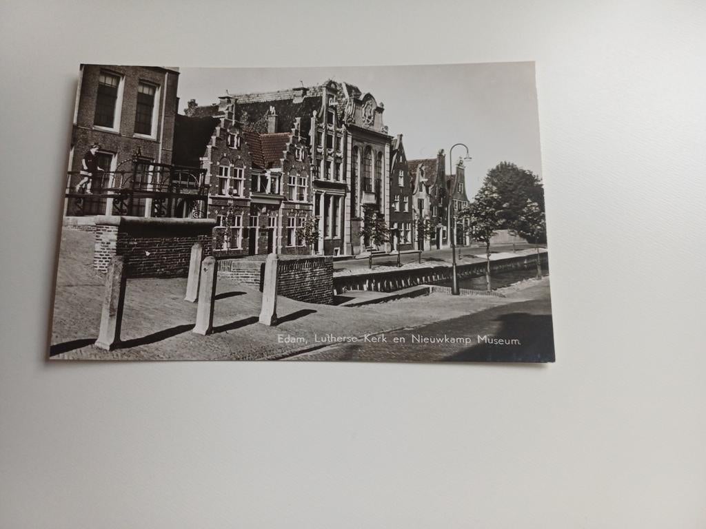 Foto ansichtkaart Edam, Lutherse Kerk, Nieuwkamp Museum., Ophalen of Verzenden, 1960 tot 1980, Ongelopen, Noord-Holland