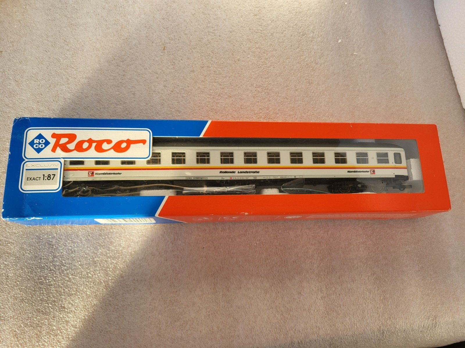 Roco 44901 DB "Rollende Landstraße" Wagon -Zo goed als nieuw, Gelijkstroom, Wagon, Ophalen of Verzenden, Zo goed als nieuw