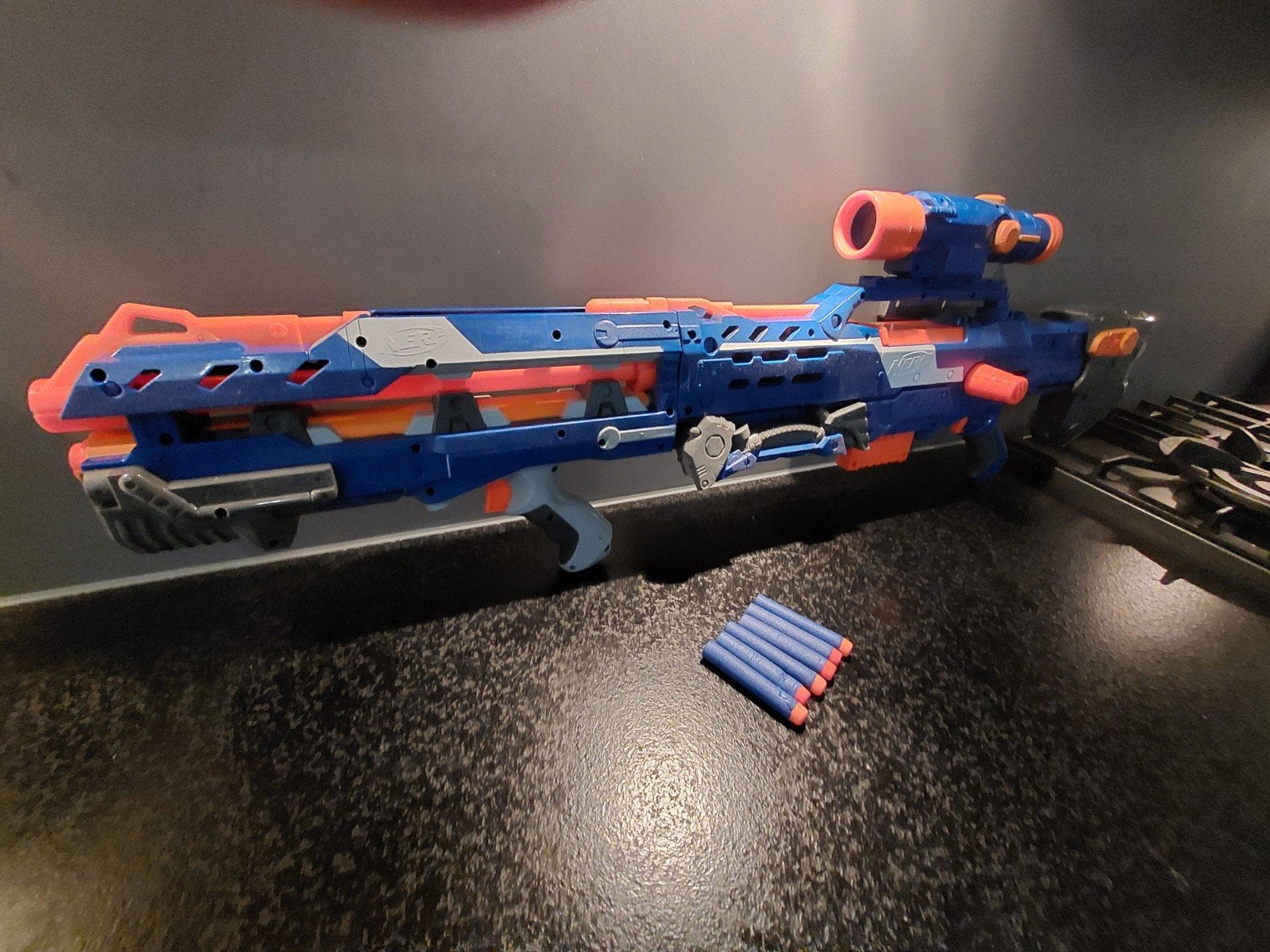 Nerf N-Strike Longshot CS-6  met pijltjes, Ophalen of Verzenden, Gebruikt, Jongen of Meisje