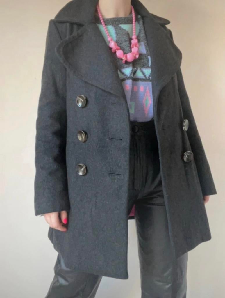 Donkergrijze Giacomo the jacket jas, M. Wol parka coat fancy, Kleding | Dames, Jassen | Winter, Maat 38/40 (M), Verzenden, Grijs