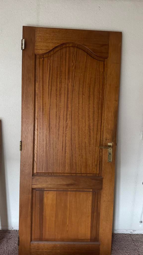 Massief houten stompe hardhouten deuren 201,5 x 83, Ophalen, Zo goed als nieuw, Binnendeur, 200 tot 215 cm