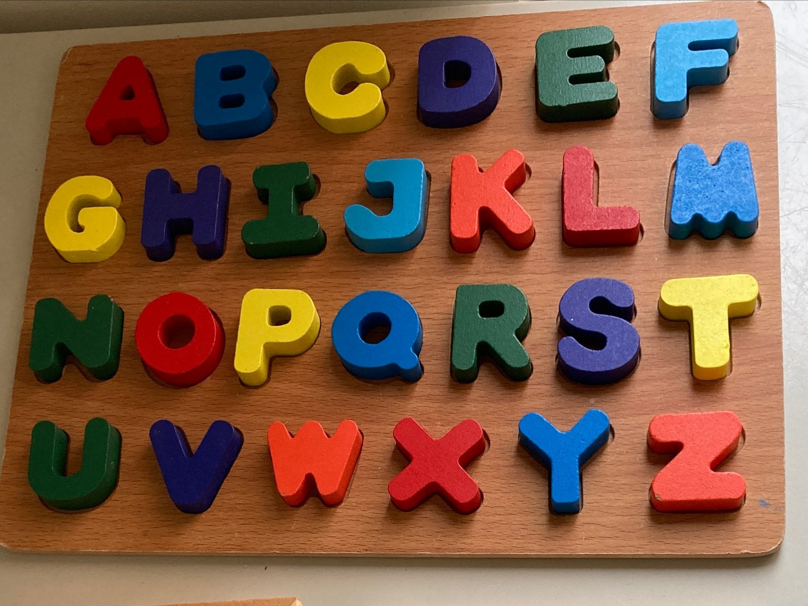Houten Alfabet Puzzel - Educatief Speelgoed, Ophalen of Verzenden, Gebruikt, Puzzelen