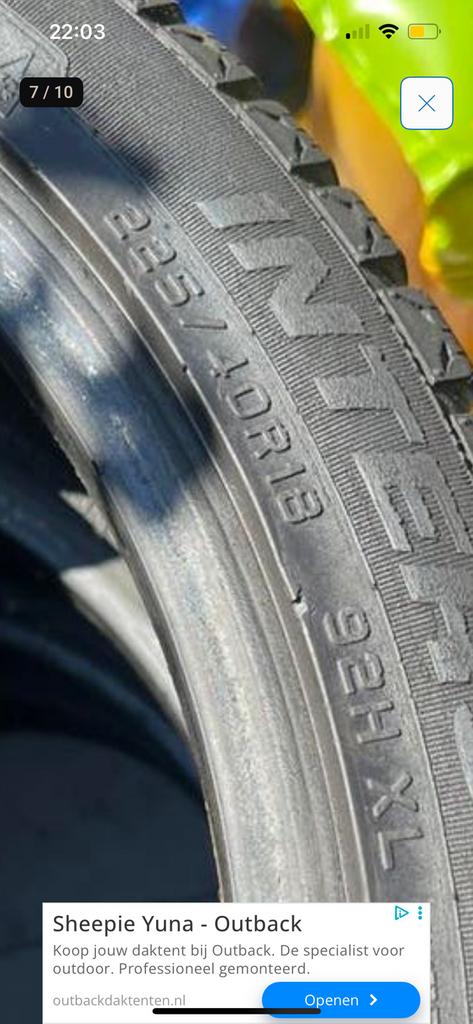4 winterbanden (18 inch), Auto-onderdelen, Banden en Velgen, Ophalen, 18 inch, Winterbanden, Band(en)