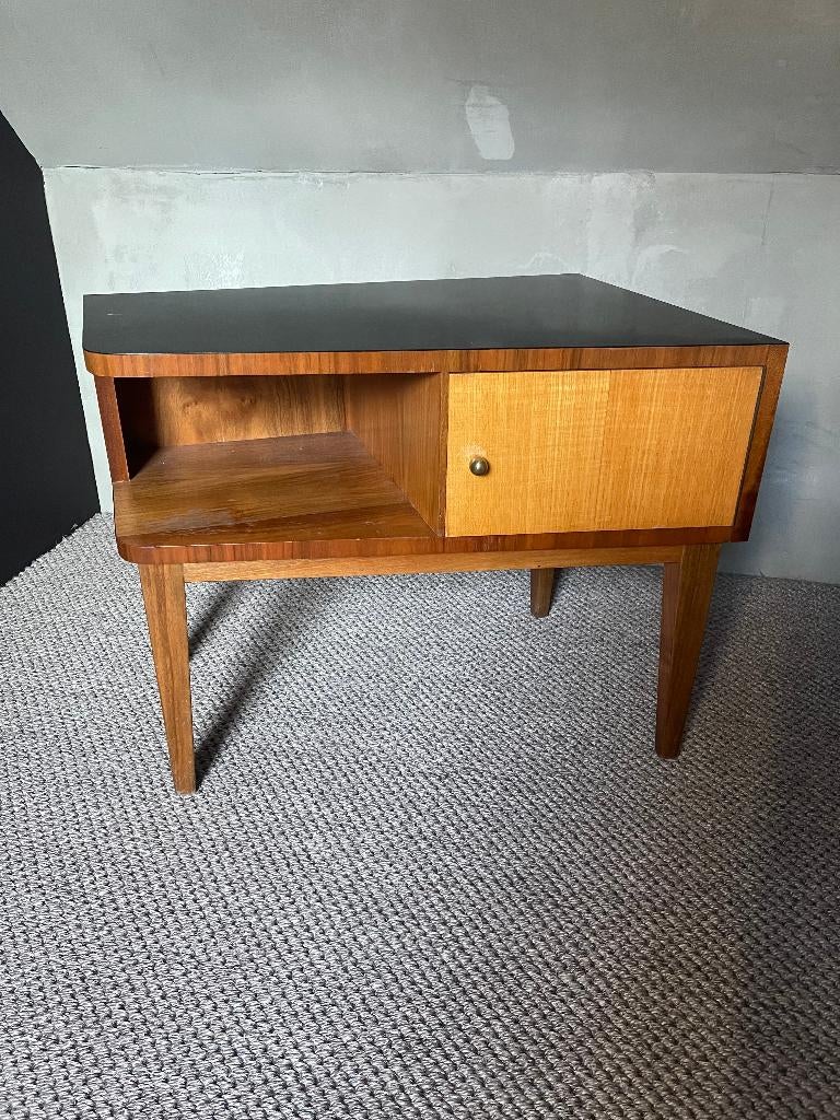 Paar vintage (nacht)kastjes jaren '50, Belgisch vakmanschap, Ophalen