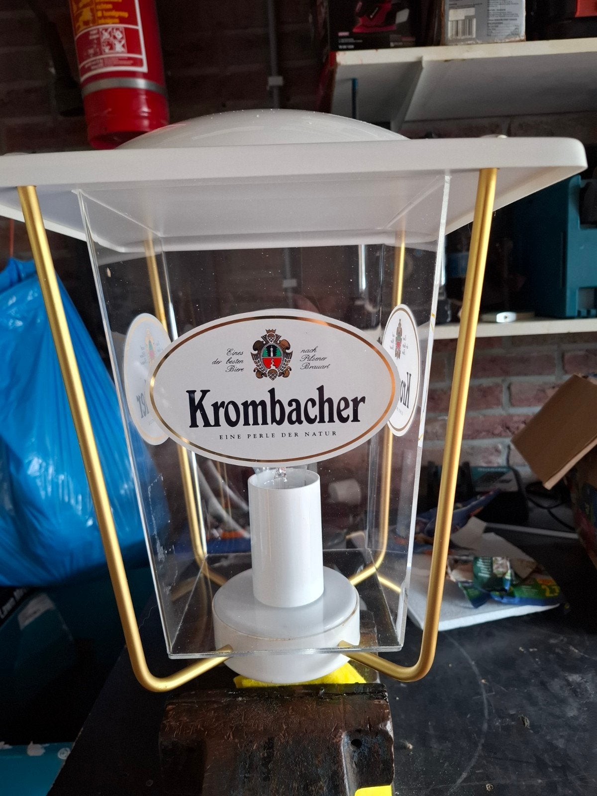 Zeldzame Krombacher lamp, Ophalen of Verzenden, Nieuw, Reclamebord, Plaat of Schild, Overige merken