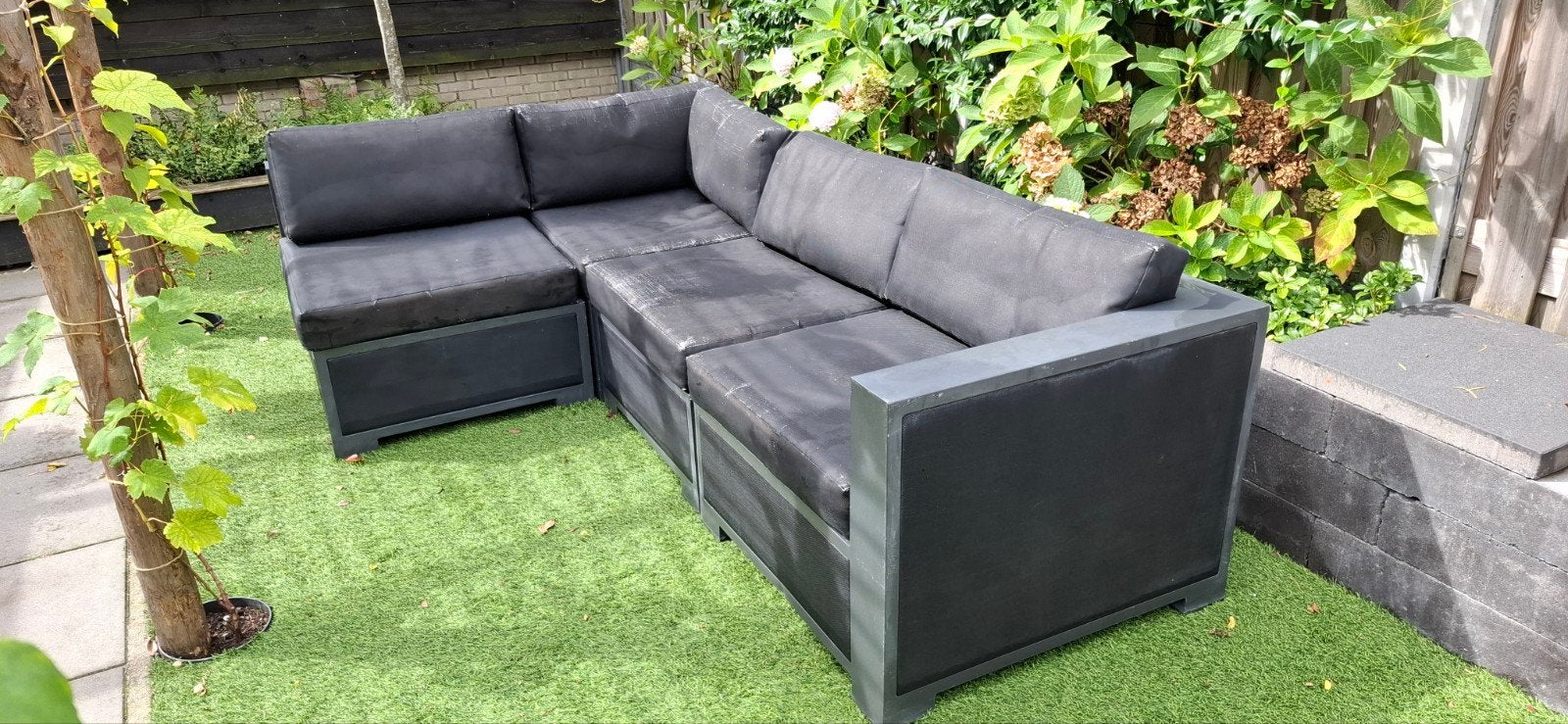 Loungeset Life outdoor modulair all weather loungebank tuins, Ophalen, Gebruikt, 6 zitplaatsen, Aluminium