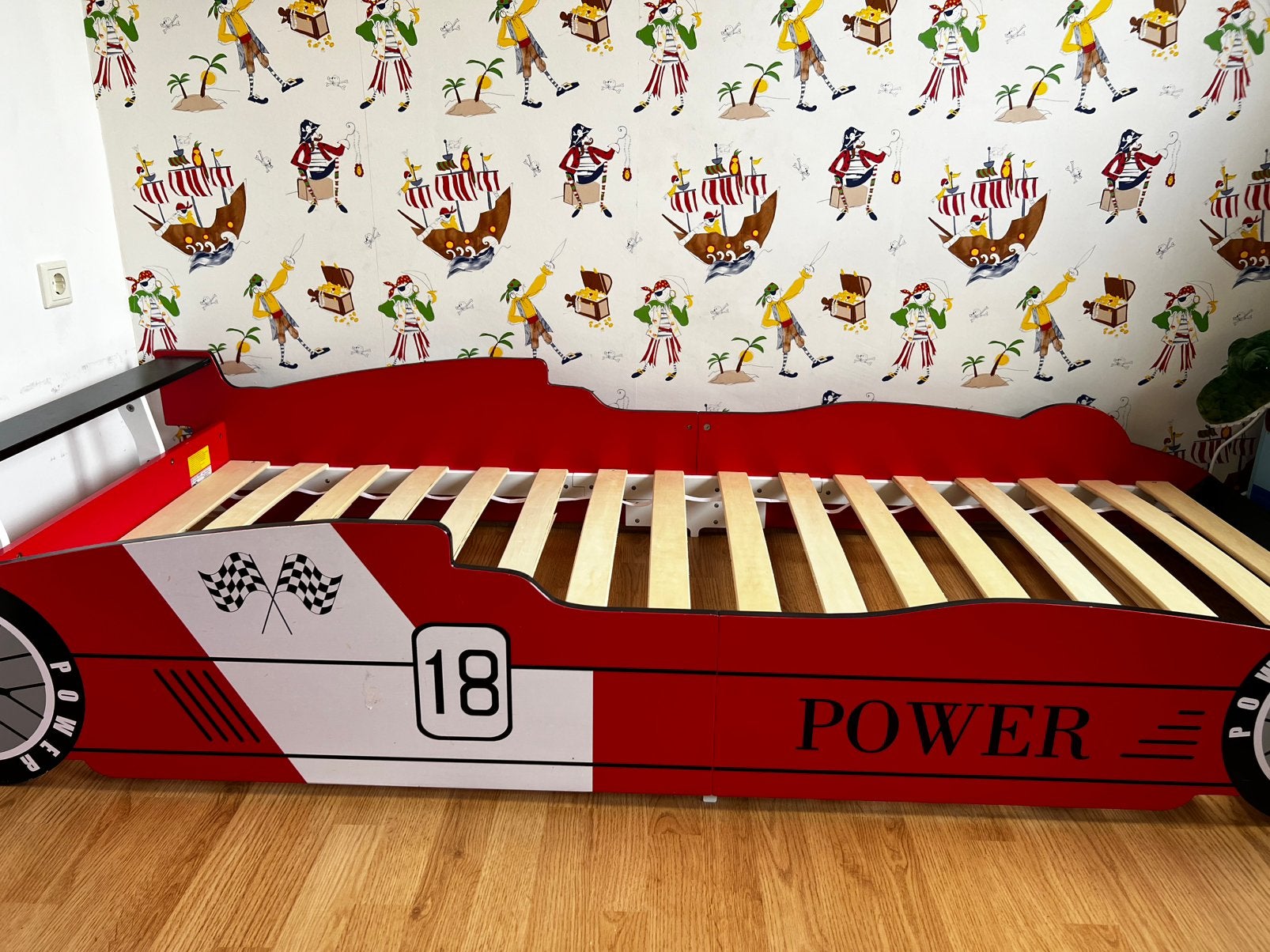 Kinderbed Raceauto, Ophalen, 85 tot 100 cm, Gebruikt, Lattenbodem