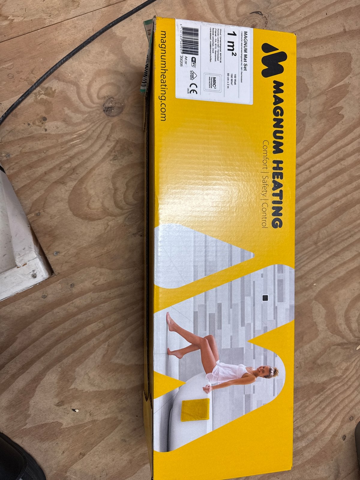 MAGNUM Mat Set Vloerverwarming 1m² met WiFi thermostaat, Doe-het-zelf en Verbouw, Thermostaten, Ophalen, Slimme thermostaat, Nieuw