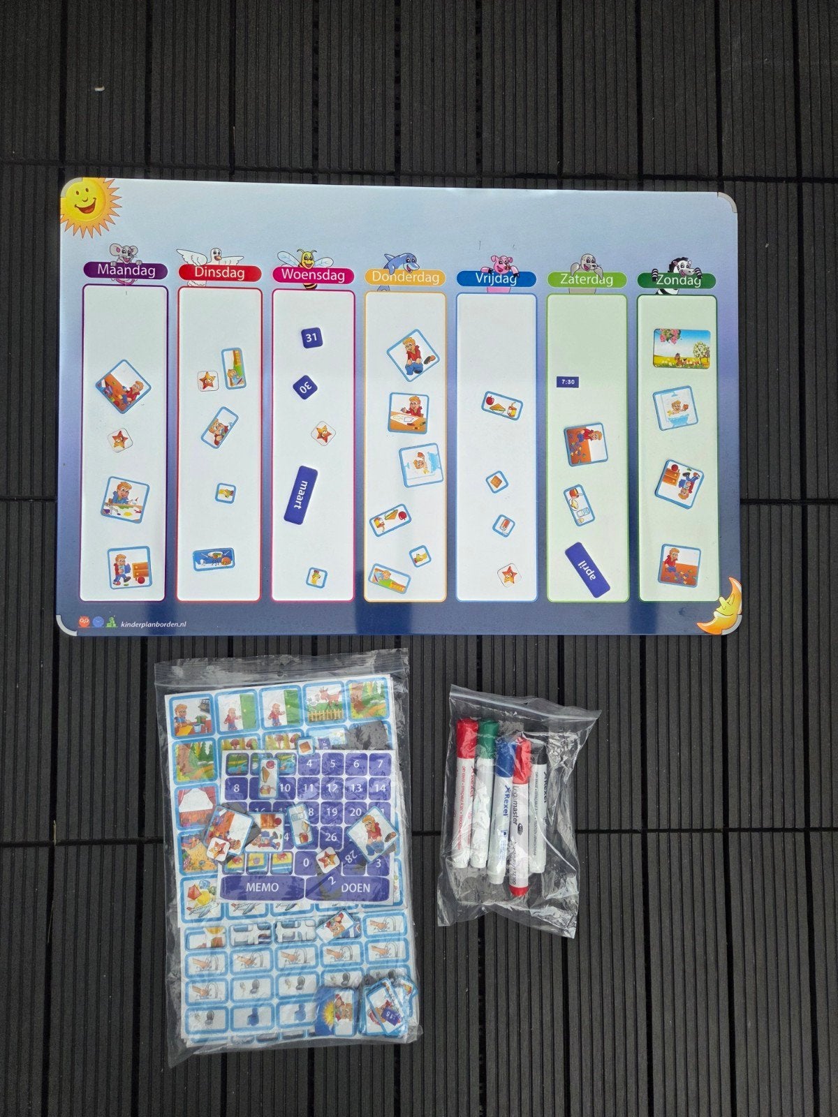 Kinderplanbord met magneten en stiften, Kinderen en Baby's, Ophalen of Verzenden, Zo goed als nieuw, Ontdekken